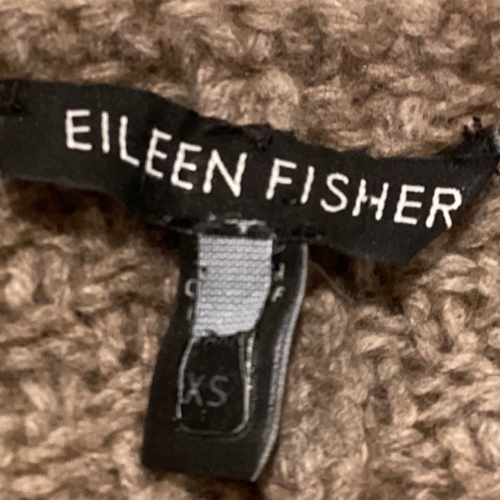 Eileen Fisher Taupe Yak/Wool Blend Boat Neck Textured Sweater, Size XS - Picture 5 of 6